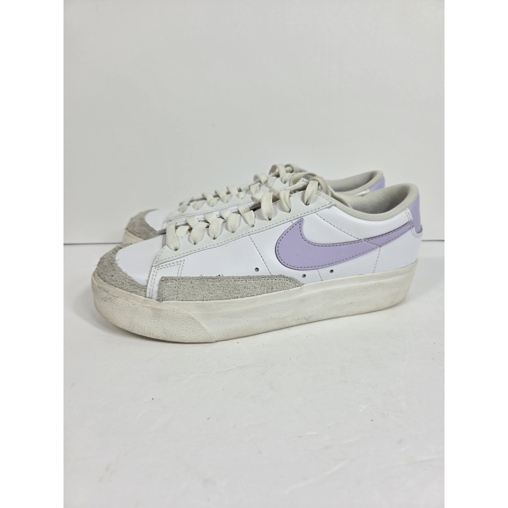 Nike Blazer Low Shoes Sneakers White / Lilac Womens 8.5 Platform Purple